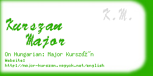 kurszan major business card